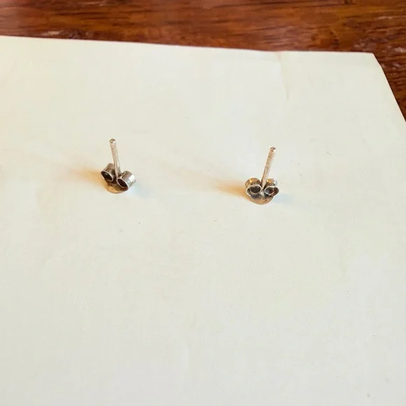 Vintage Sterling Silver Dome Ball Earrings Half Inch - Picture 6 of 10